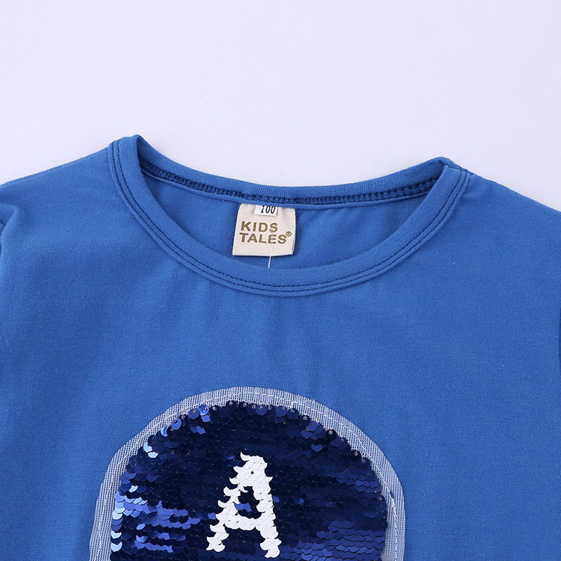 Áo thu đổi màu bé trai bộ sưu tập mùa hè mới 2023 Kim Sa Lấp Lánh Lật Mặt Đổi Màu Hoạt Hình Cotton