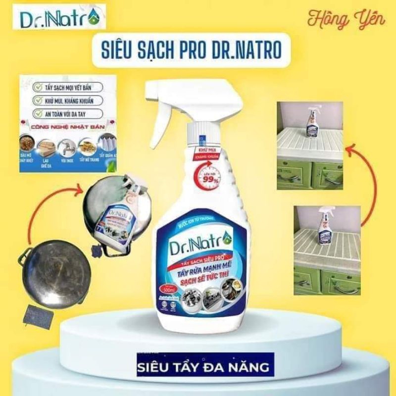 Tẩy rửa đa năng ion DR. NATRO tặng miếng chà rửa duyên dụng