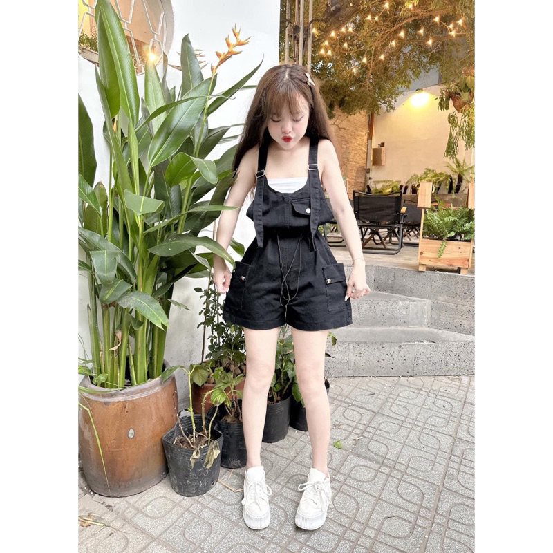 YẾM KAKI JEAN SHORT RÚT DÂY 2 BÊN TÚI HỘP ĐỐNG NÚC  KIỂU