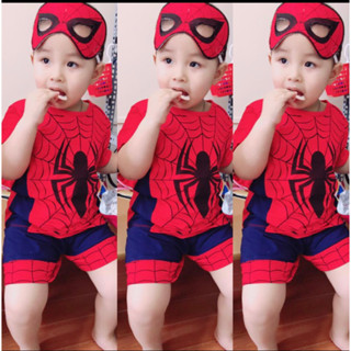 (SN15)trang phục hóa trang cho bé-quần áo siêu nhân nhện cho bé trai 10kg tuổi đến 33kg