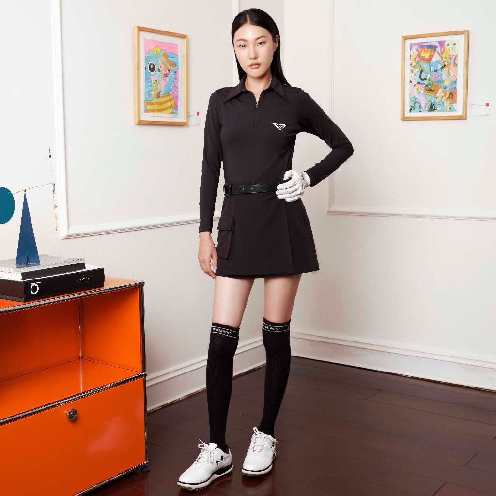 Áo Thun Dài Tay Le Fiery Thể Thao Golf Nữ | Phoenix Polo Shirt Black