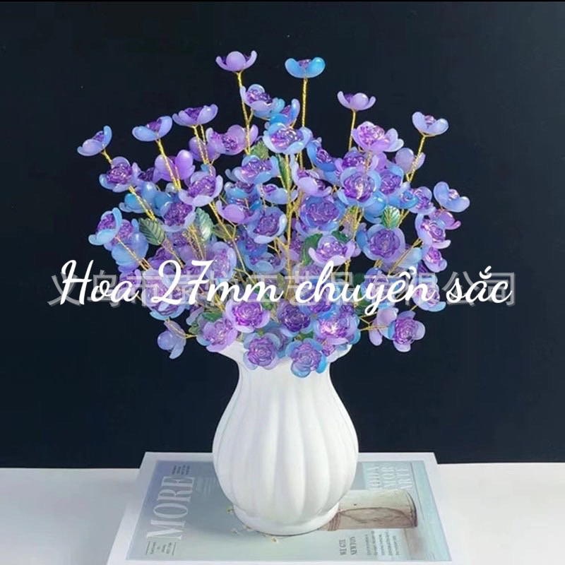 Cánh hoa chuyển sắc mới 19mm27mm làm hoa nhựa trang trí, phụ kiện làm hoa handmade 100gr