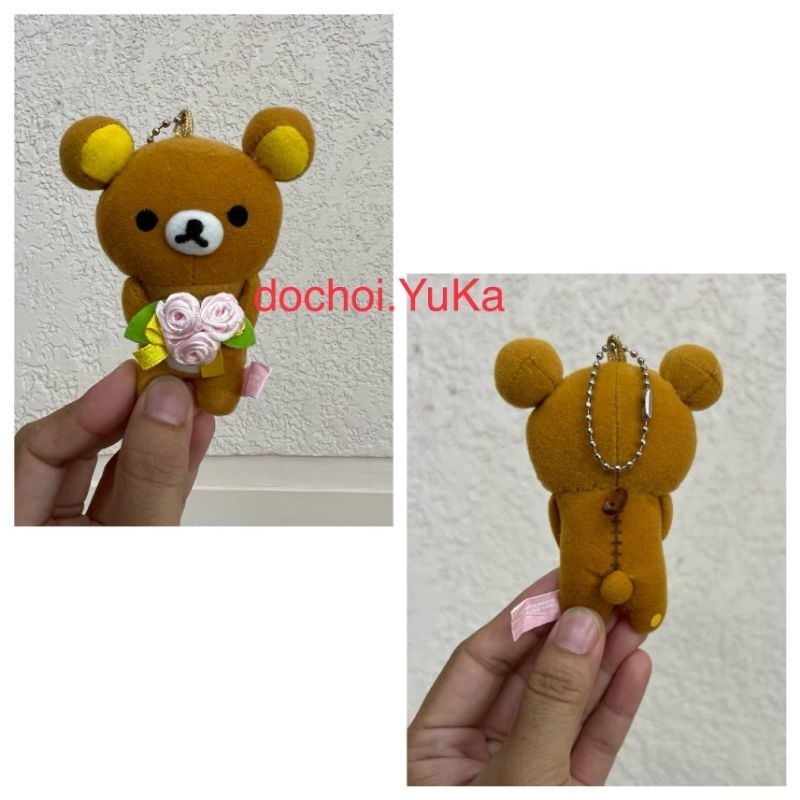 Gấu bông Set Rilakkuma & Korilakkuma cầm hoa
