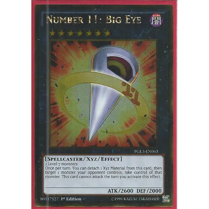 Thẻ bài Yu-Gi-Oh Tiếng Anh - PGL3-EN063 Number 11: Big Eye – Gold Rare