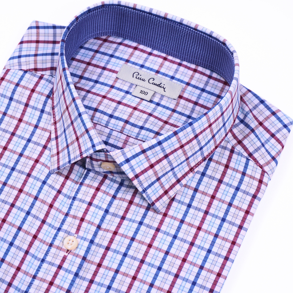 Áo sơ mi nam ngắn tay vạt ngang Pierre Cardin cao cấp xuất Hàn 100% cotton dáng áo Regular ACN025 | iShirtStore