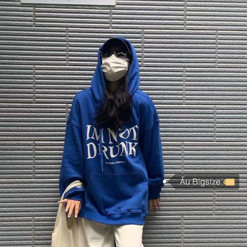 Áo hoodie NỈ BÔNG Drunk xanh cá tính Super Bigsize đến 150kg