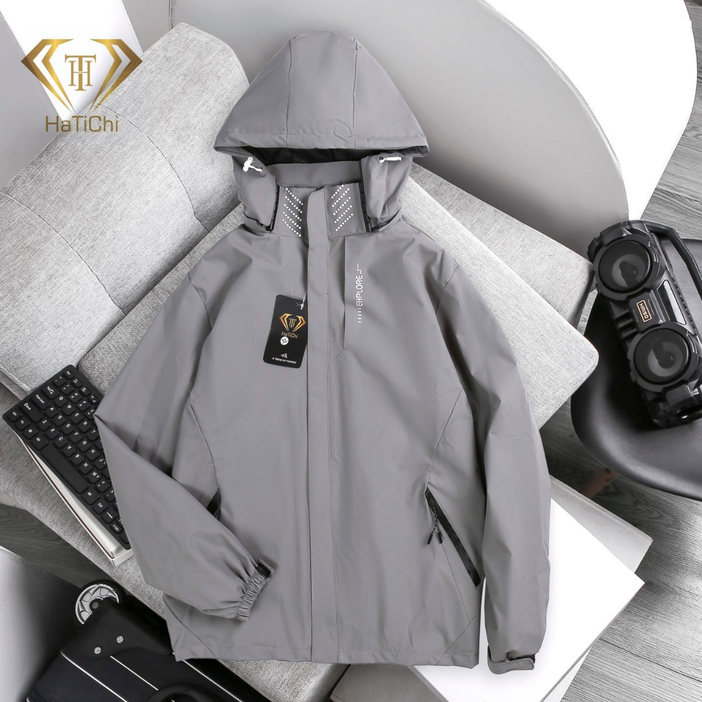 Áo Gió Nam Nữ Kiểu Nẹp ,Mũ Tháo Rời, Vải Gió Chống Nước Tráng Bạc,Cản Gió hai mặt - Xưởng May THD
