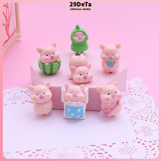 Mô hình heo hồng mini cute dễ thương 29Deta dùng để trang trí bàn làm việc, decor bàn học, làm tiểu cảnh terrarium