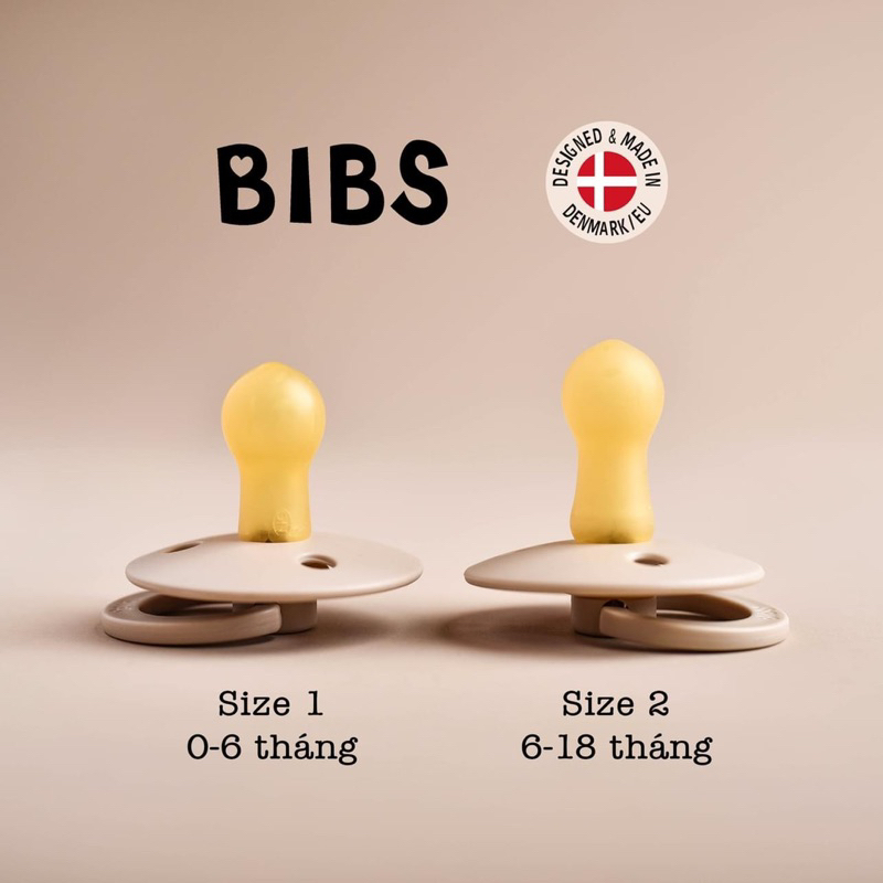 Ti giả BIBS sản xuất tại Đan Mạch BIB Colour Latex / bibs Boheme Latex cao su núm tròn