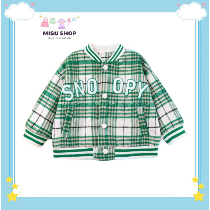 Áo bomber bé trai bé gái chất dạ cao cấp