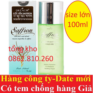 Toner Cốt Yến Safron saffron Drlacir dr lacir 100ml,Hỗ trợ cân bằng độ ẩm da,Giúp co nhỏ lỗ chân lông,sạch sâu