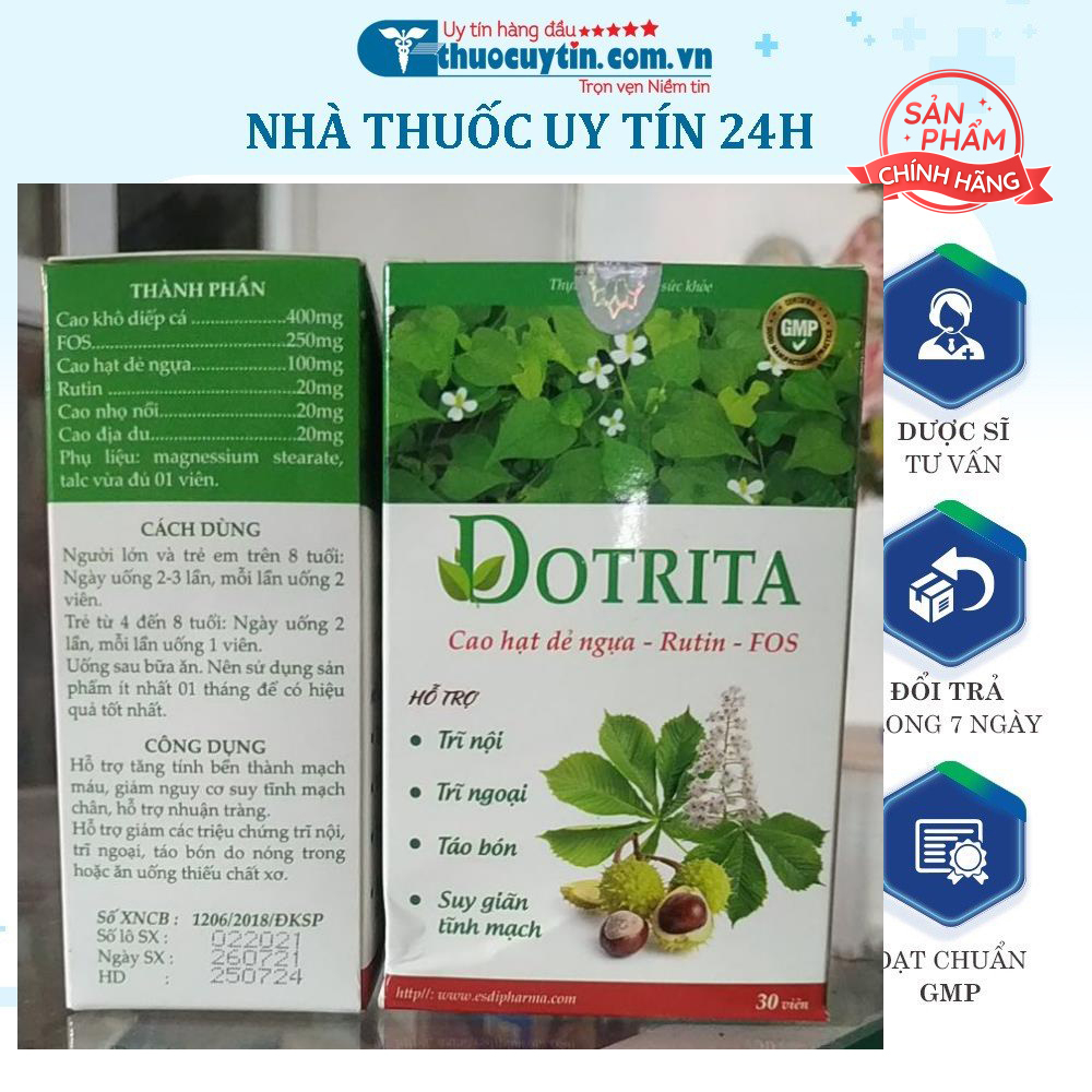 Dotrita tốt trĩ - bền vững thành mạch- táo bón