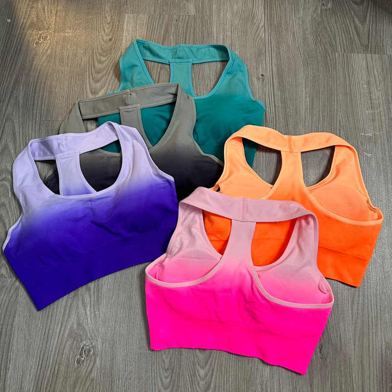 Áo Bra Tập Gym Yoga Nữ Màu Ombre Vải Dệt Kim Cao Cấp