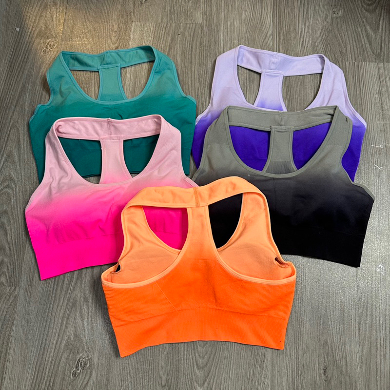 Áo Bra Tập Gym Yoga Nữ Màu Ombre Vải Dệt Kim Cao Cấp
