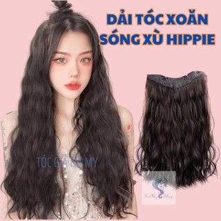 Dải Tóc Giả Xù Sóng Hippie Kẹp Chữ V Đủ Màu