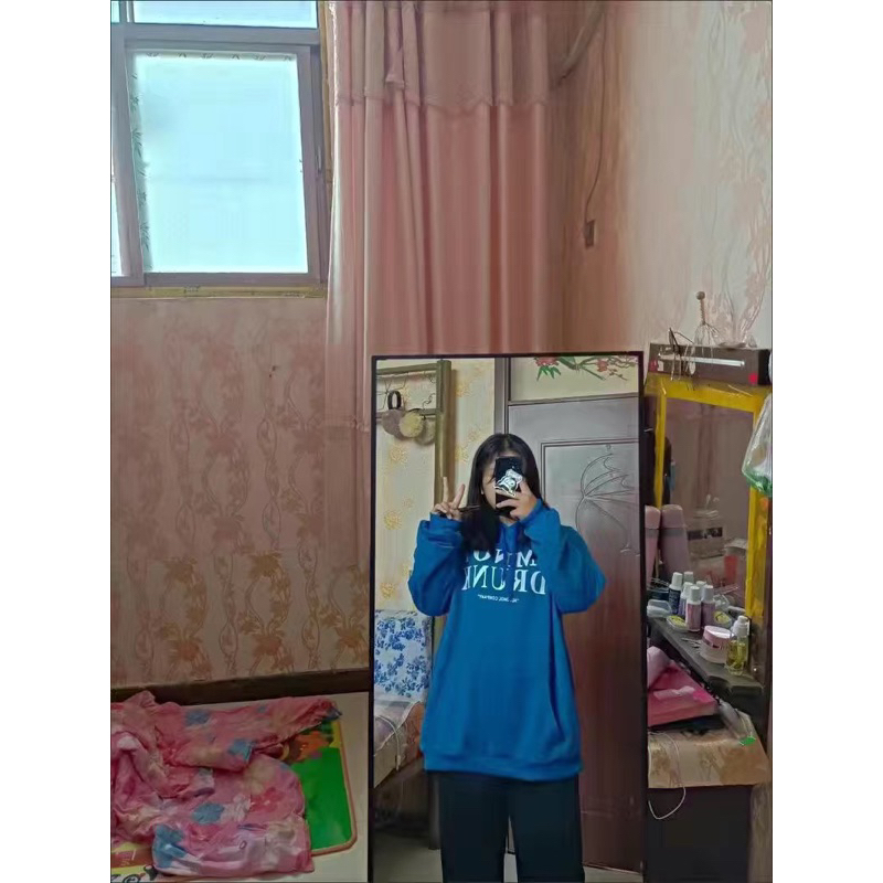 Áo hoodie NỈ BÔNG Drunk xanh cá tính Super Bigsize đến 150kg