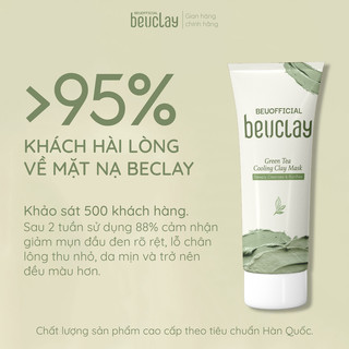 Măng tây baby - Mặt nạ bùn đất sét BEUCLAY trà xanh sáng da, se khít lỗ chân lông, kiểm soát dầu, ngăn ngừa mụn cám mụn