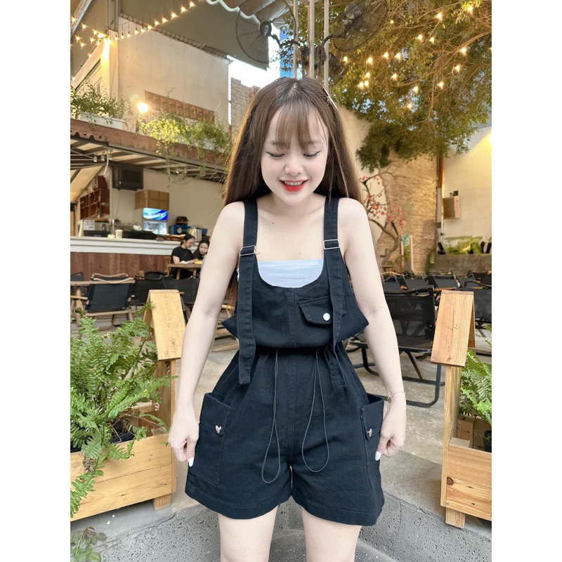 YẾM KAKI JEAN SHORT RÚT DÂY 2 BÊN TÚI HỘP ĐỐNG NÚC  KIỂU