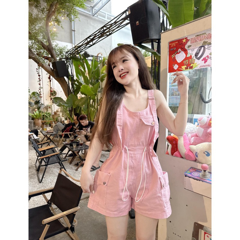 YẾM KAKI JEAN SHORT RÚT DÂY 2 BÊN TÚI HỘP ĐỐNG NÚC  KIỂU