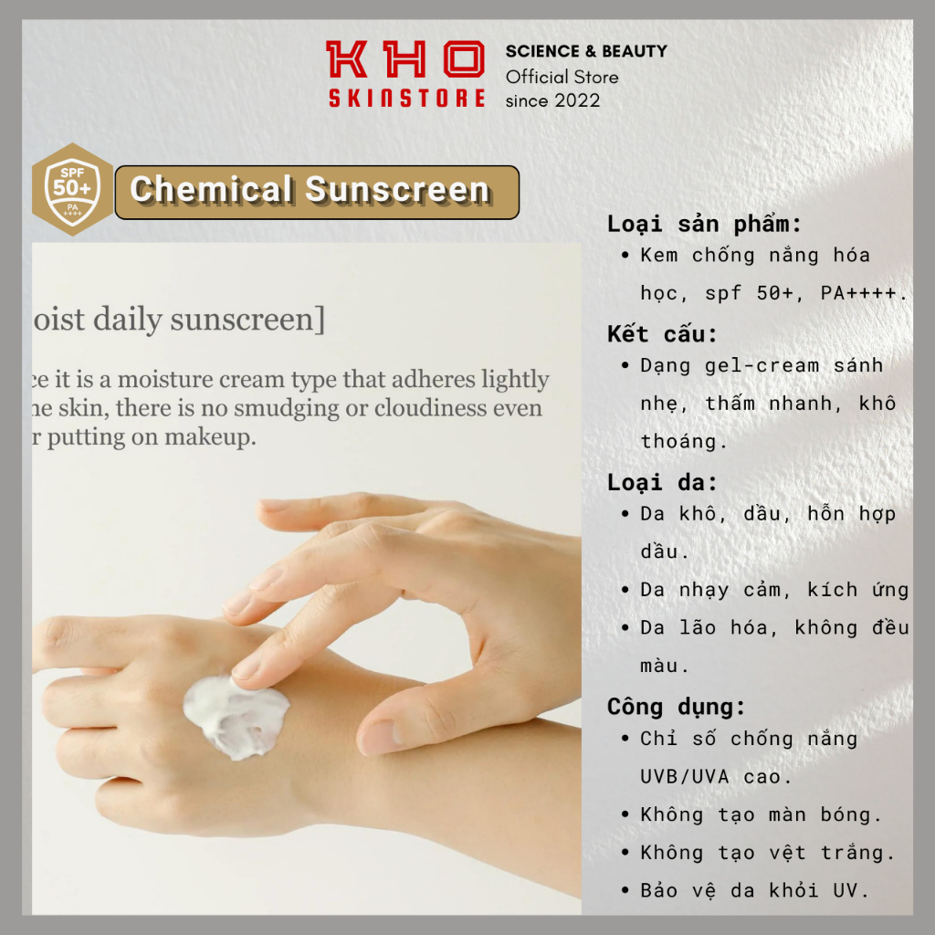 Beauty Of Joseon Kem chống nắng hóa học 𝗦𝘂𝗻 𝗥𝗲𝗹𝗶𝗲𝗳 : 𝗥𝗶𝗰𝗲 + 𝗣𝗿𝗼𝗯𝗶𝗼𝘁𝗶𝗰 𝗦𝘂𝗻𝘀𝗰𝗿𝗲𝗲𝗻