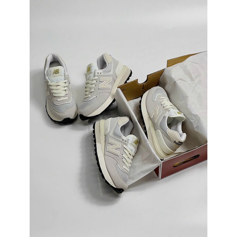 Giày NewwBalance574 V2 Legacy Ivory, giày thể thao nam nữ  NB 574 xám trắng, giày 574 2023, NB độn đế,Fullbox