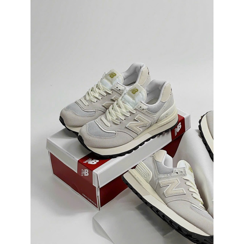 Giày NewwBalance574 V2 Legacy Ivory, giày thể thao nam nữ  NB 574 xám trắng, giày 574 2023, NB độn đế,Fullbox