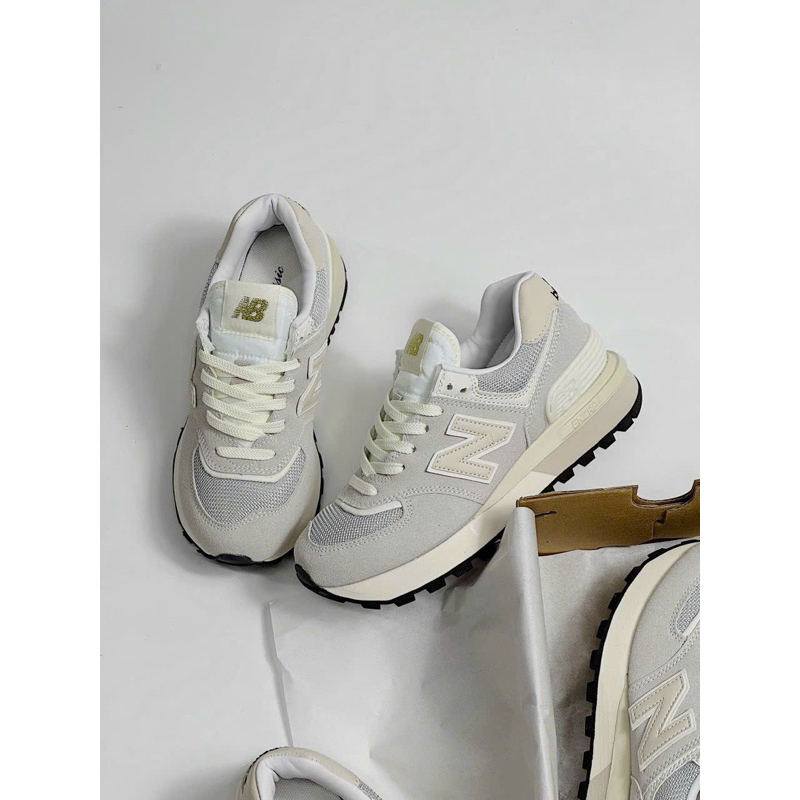 Giày NewwBalance574 V2 Legacy Ivory, giày thể thao nam nữ  NB 574 xám trắng, giày 574 2023, NB độn đế,Fullbox