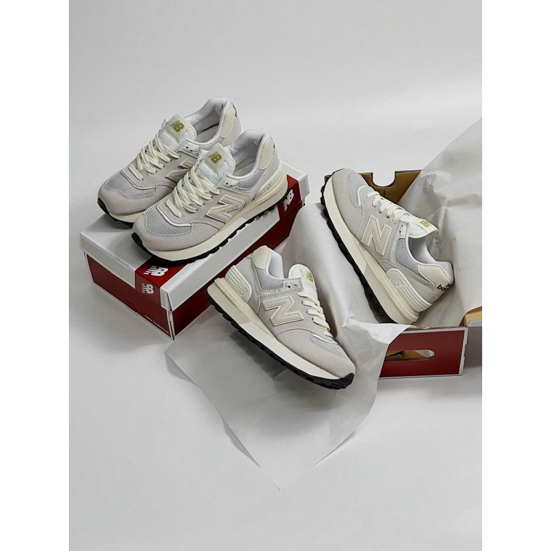 Giày NewwBalance574 V2 Legacy Ivory, giày thể thao nam nữ  NB 574 xám trắng, giày 574 2023, NB độn đế,Fullbox