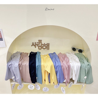 Áo giữ nhiệt cho bé , áo thun tay dài cổ 3 phân RIMINO 6-27kg cho bé gái và bé trai