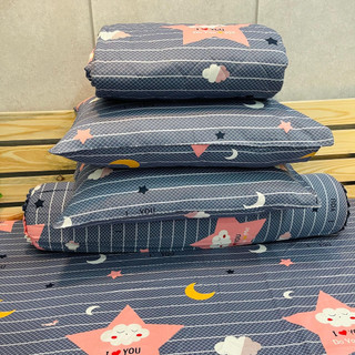 Drap cotton 100% , ga trải giường cao cấp chuẩn LOGO CTY mẫu SAO XANH DƯƠNG
