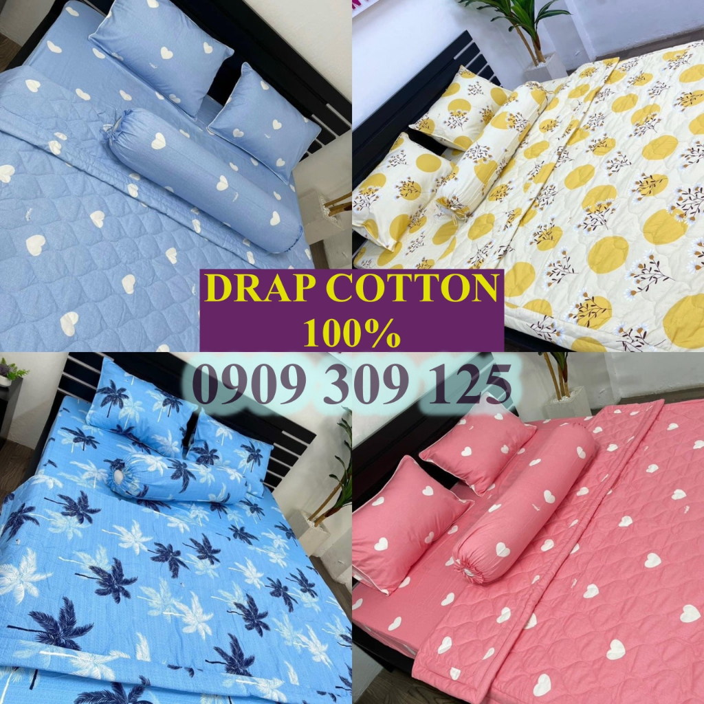 Drap cotton 100% , ga trải giường cao cấp chuẩn LOGO CTY chất vải dày dặn, thấm hút mồ hôi