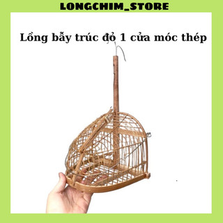 Lồng bẫy trúc khuyên chất liệu trúc đỏ kèm móc sắt lụi bẫy chim nhạy bén cứng cáp