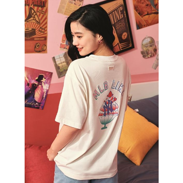 Áo Thun MLB Màu Kem Hình Ly Kem Hàng Chính Hãng | CODE: 3ATSEC3 - Fox Sneaker