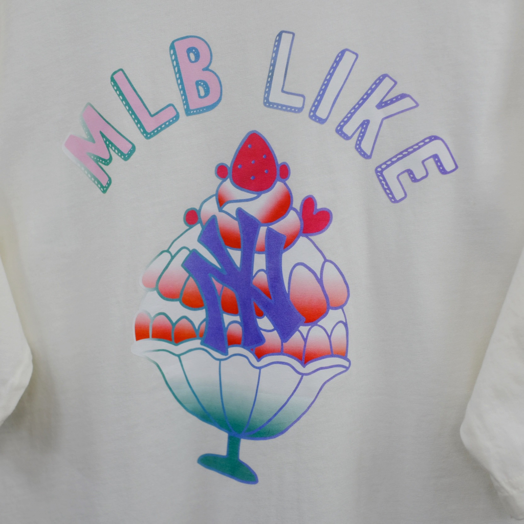 Áo Thun MLB Màu Kem Hình Ly Kem Hàng Chính Hãng | CODE: 3ATSEC3 - Fox Sneaker