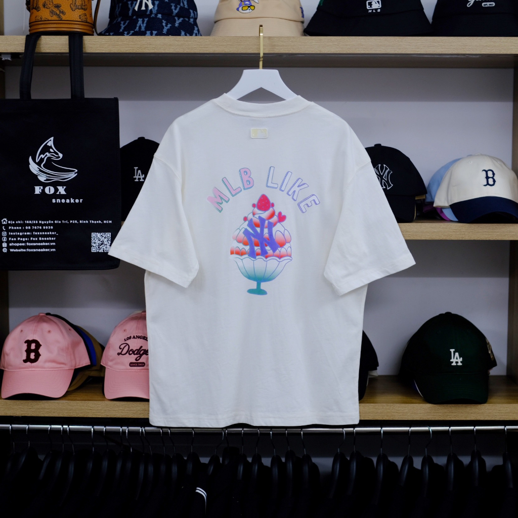 Áo Thun MLB Màu Kem Hình Ly Kem Hàng Chính Hãng | CODE: 3ATSEC3 - Fox Sneaker