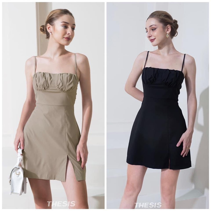 Đầm 2 dây cúp ngực vỏ sò xẻ đùi hàng thiết kế cao cấp siêu đẹp