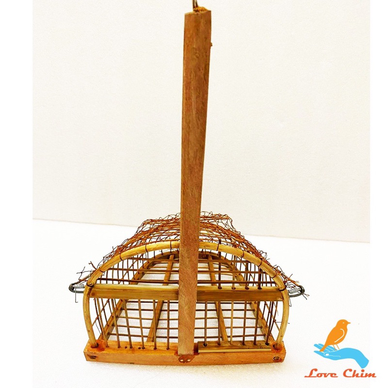 Lồng bẫy trúc chào mào chất liệu trúc đỏ kèm móc sắt lụi bẫy chim nhạy bén cứng cáp