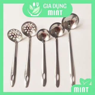 Vá Canh Inox Cán Dài - Muôi múc canh inox cán dài - vá lỗ nhiều kích thước