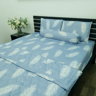Drap cotton 100% , ga trải giường cao cấp chuẩn LOGO CTY  mẫu LÔNG VŨ XÁM