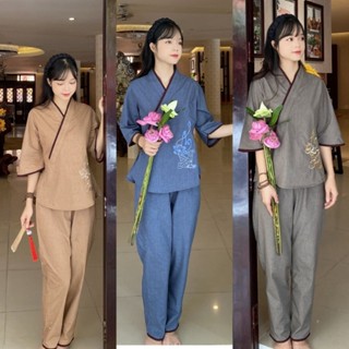 Đồ lam đi chùa nữ . nhật an size 44-75kg đồ bộ nữ vải tixi bigsize 80kg 