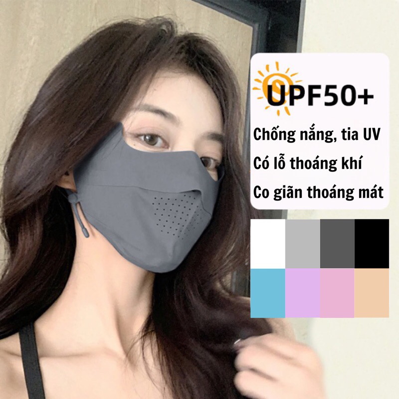 Khẩu trang thời trang tích hợp lỗ thoáng khí, chống nắng, chống tia UV chỉ số UPF50+ - SSKT63