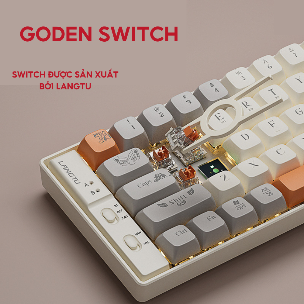 Bàn phím cơ LangTu Gk65 GK69, golden switch, hotswap.  layout 65-69 phím, đèn led rgb, pin 7 ngày, bảo hành 12 tháng | BigBuy360 - bigbuy360.vn