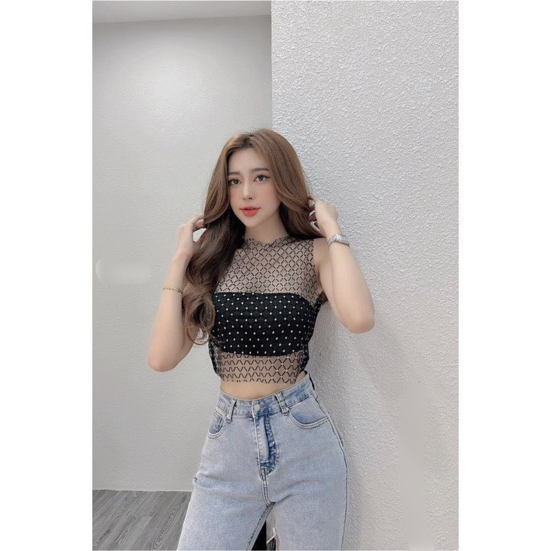set áo ống kèm áo ba lỗ lưới mịn