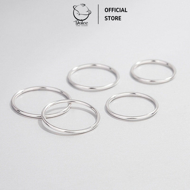 Nhẫn bạc trơn tròn DoLee Silver basic, cá tính, đơn giản, thời trang phụ kiện bạc 925