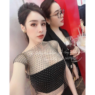 Siêu sexy áo ống kèm áo lưới ba lỗ ngoài