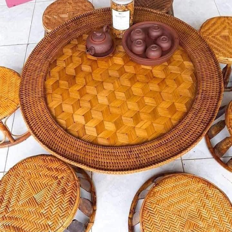 Mâm Đan tre , hàng thủ công
