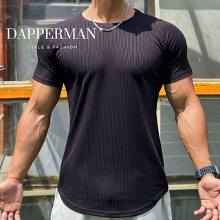 Áo thun nam cổ tròn cotton gân chất xịn hàng nhập khẩu cao cấp DAPPERMAN