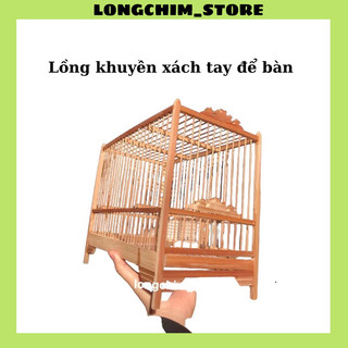 Lồng khuyên để bàn chất liệu trúc cật có quai xách tiện lợi chất liệu trúc dễ dùng