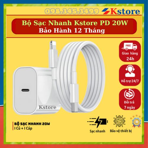 Bộ Sạc Nhanh PD 20W chống cháy nổ, sạc ổn định an toàn cho điện thoại ip 6 đến 14 pro max - bảo hành 12 tháng