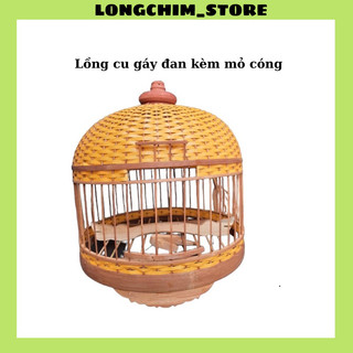 Lồng chim cu gáy đan mây loại trúc cao cấp kèm đủ móc nậm phụ kiện